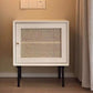 Pine et rotin table de chevet de lit contemporain armoire au chevet avec 1 porte