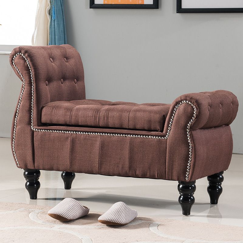 Upholstered Rectangle Entryway Bench Cushioned Seating Bench with Legs Clearhalo 'Benches' 'Chairs & Seating' 'furn' 'furn_benches' 'Furniture' 'Living Room Furniture' 1200x1200_12630859-14fb-415e-9e02-e50ae4df13fa