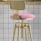 Glam Liftable Rotatable Counter Stool Iron Cafe Bar Stool with Cushion and Pedal Clearhalo 'Bar Furniture' 'Bar Stools' 'bar_stools' 'furn' 'furn_bar_stools' 'Furniture' 'furniture_bar_stools' 'Kitchen & Dining Furniture' 1200x1200_12643cc4-1880-4a33-8f02-fad67ba94ef4