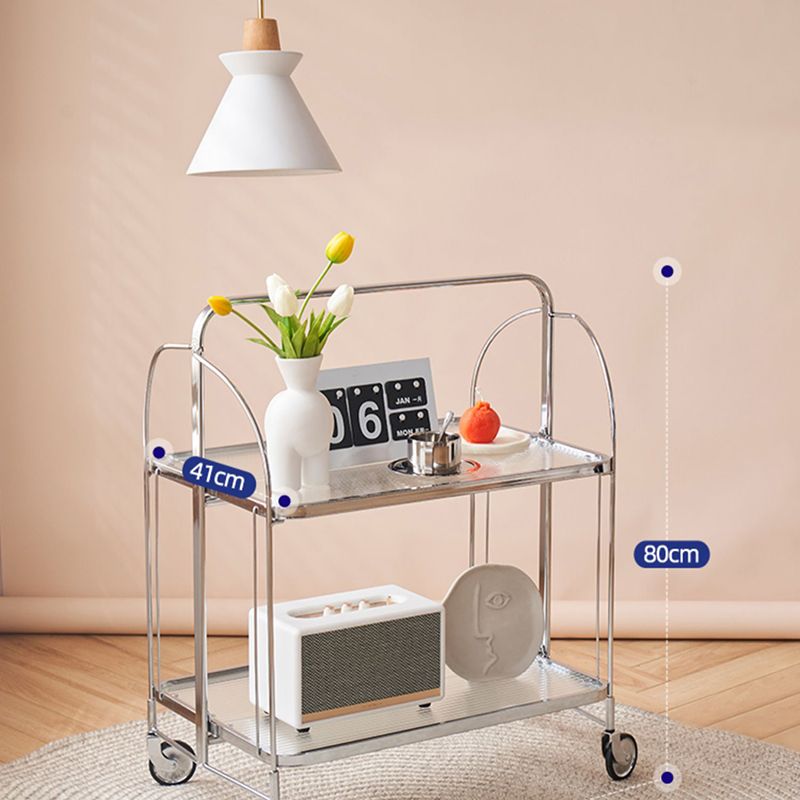 Modern Clear 23.6" End Table Rectangular Glass Side Table with Shelf Clearhalo 'Coffee & Accent Tables' 'End & Side Tables' 'end_side_tables' 'furn' 'furn_end_side_tables' 'Furniture' 'Living Room Furniture' 1200x1200_1264b591-5260-43b4-be99-7ac235a83021