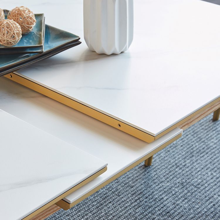 Rectangle 4 Legs Luxury Table White Extendable Table with Sintered Stone Clearhalo ' dining_table' 'Dining Tables & Seating' 'Dining Tables' 'furn' 'furn_dining_table' 'Furniture' 'furniture_dining_table' 'Kitchen & Dining Furniture' 'kitchen&dining_furn' 'kitchen' 'kitchen_dining_table' 1200x1200_1265912d-adb7-42da-8ac9-678cd123d613