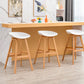 Modern Plastic Low Back Counter & Bar Stool with Solid Wood Base