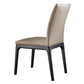 Contemporary Dining Chair Faux Leather and Wood Side Chair for Home