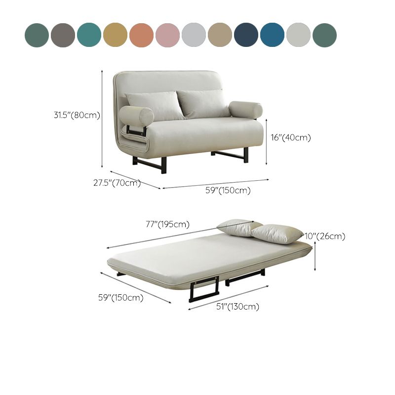 Scandinavian Foldable Futon Sleeper Sofa Round Arms Convertible Sofas Clearhalo 'furn' 'furn_futons' 'Furniture' 'Futons & Daybeds' 'Futons' 'Living Room Furniture' 1200x1200_1266ded5-f822-4eac-ac8b-71e3e6d7c1f8