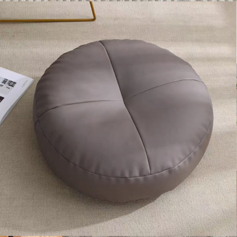 Modern Pouf Ottoman PU Leather Upholstered Tufted Solid Color Round Ottoman Clearhalo 'furn' 'furn_ottomans_poufs' 'Furniture' 'Living Room Furniture' 'Ottomans & Poufs' 'ottomans_poufs' 1200x1200_126747a7-3d6d-4f12-871d-d66fd7bf7f85