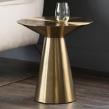 19.6"/21.6"/27.5" Tall Pedestal End Table Stainless Steel Round Side End Table