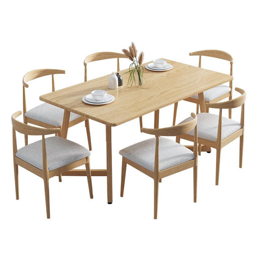 Modern Solid Wood Dining Room Set with Rectangle Table Dining Table Furniture for Home Clearhalo 'Dining Room Sets' 'Dining Tables & Seating' 'dining_room_set' 'furn' 'furn_dining_room_set' 'Furniture' 'furniture_dining_room_set' 'Kitchen & Dining Furniture' 'kitchen&dining_furn' 'kitchen' 1200x1200_126b2767-f143-49ea-9366-454d2cdbdf28