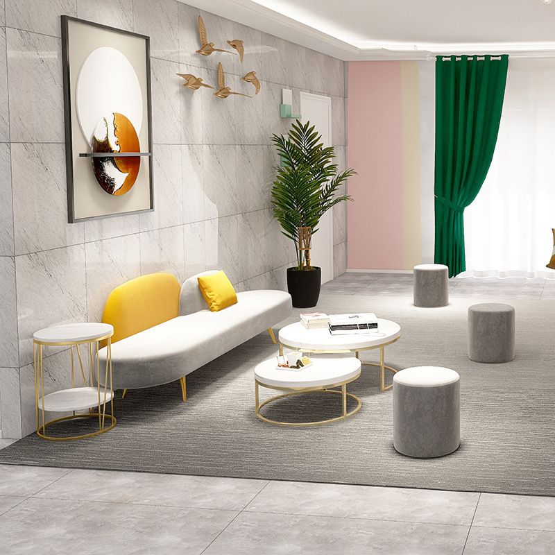 Velvet Sofá sin brazo contemporáneo 30.70 "de amplio sofá estándar para sala de estar