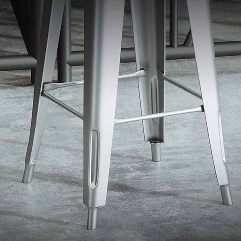 1/3/4 Pieces Industrial Bar Stool and Table Set Silver Iron Bar Set Clearhalo 'Bar Furniture' 'furn' 'furn_home_bar_bar_sets' 'Furniture' 'Home Bars & Bar Sets' 'home_bar_bar_sets' 'Kitchen & Dining Furniture' 1200x1200_126b5926-438a-4756-bd7d-a7c822b14eaf