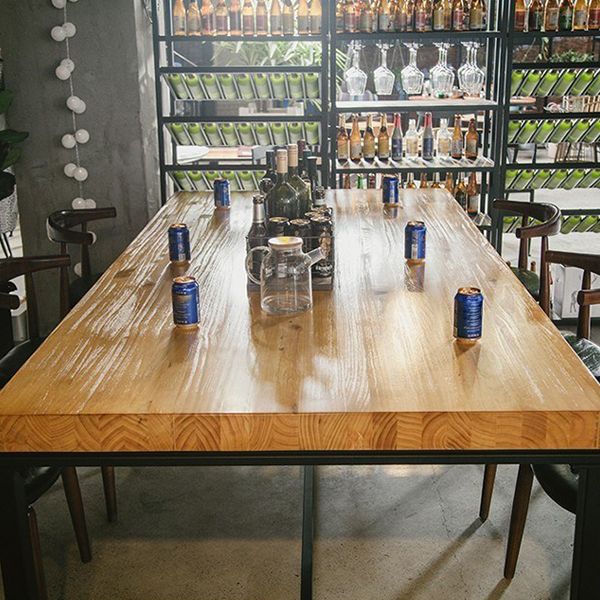 Industriële rechthoekige eettafel Eetkamer Massief houten eettafel