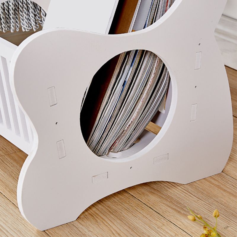 Contemporary Round & Rectangular End Table in White with Storage