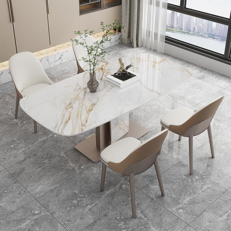 Nordic Sintered Stone Top Dining Set Rectangle 1/4/5/7 Pieces Dinette Table Set Clearhalo 'Dining Room Sets' 'Dining Tables & Seating' 'dining_room_set' 'furn' 'furn_dining_room_set' 'Furniture' 'Kitchen & Dining Furniture' 1200x1200_126c0c6d-6e04-4ddc-8bac-f2bd5bcd86fc