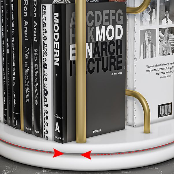 Nordic Geometric Bookcase Rotatable Study Room Storage Bookshelf Clearhalo 'Bookcases' 'furn' 'furn_bookcases' 'Furniture' 'Office Furniture' 1200x1200_126c1f54-0c85-4218-ae00-e857f63334e5