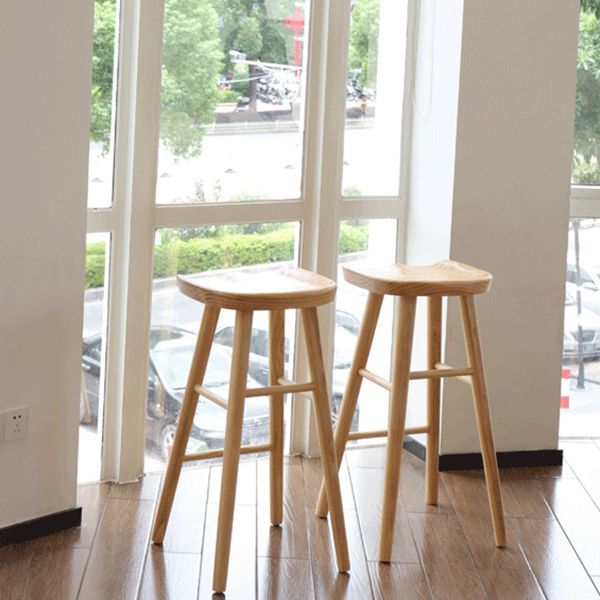 Contemporary Backless Footrest Stool Contoured Pine Solid Wood Bar Stool Clearhalo 'Bar Furniture' 'Bar Stools' 'bar_stools' 'furn' 'furn_bar_stools' 'Furniture' 'Kitchen & Dining Furniture' 1200x1200_126d1390-cf36-4f6c-bad2-76d478510eb8