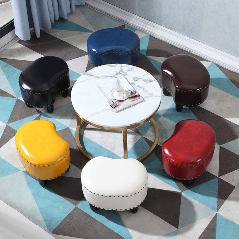 Modern Irregular Leather Ottoman Water Resistant Footstool Ottoman with Nailhead Trim Clearhalo 'furn' 'furn_ottomans_poufs' 'Furniture' 'Living Room Furniture' 'Ottomans & Poufs' 'ottomans_poufs' 1200x1200_126d3f00-c3b8-4df1-8448-5e6dadb33b69