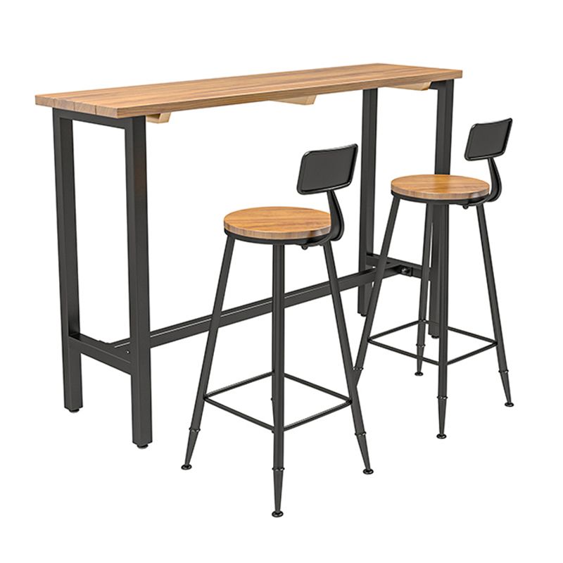Modern Rectangle Pub Table Set Trestle 1/3 Pieces Solid Wood Counter Height Set Clearhalo 'Bar Furniture' 'furn' 'furn_home_bar_bar_sets' 'Furniture' 'Home Bars & Bar Sets' 'home_bar_bar_sets' 'Kitchen & Dining Furniture' 1200x1200_1270afc8-53f0-47c3-8d1a-0ef29957013b