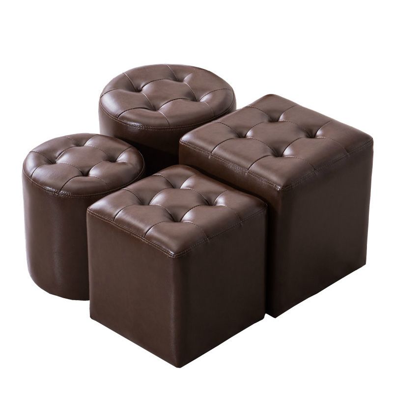 Cubo resistente all'acqua ottomana piazza medio secolo moderna vera pelle ottomana