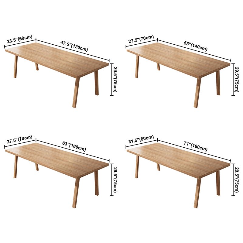 Rectangle Pine Solid Wood Table Modern Dining Table with 4 Legs, in Nature Clearhalo ' dining_table' 'Dining Tables & Seating' 'Dining Tables' 'furn' 'furn_dining_table' 'Furniture' 'furniture_dining_table' 'Kitchen & Dining Furniture' 'kitchen&dining_furn' 'kitchen' 'kitchen_dining_table' 1200x1200_12727bdf-fef4-4aac-8440-20b6a539a080