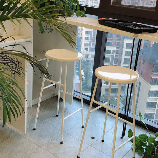 Round Modern Counter Bar Stool Armless Indoor Bar Stool with Footrest and Steel Base Clearhalo 'Bar Furniture' 'Bar Stools' 'bar_stools' 'furn' 'furn_bar_stools' 'furniture_bar_stools' 'Kitchen & Dining Furniture' 'kitchen&dining_furn' 'kitchen' 'kitchen_furn' Furniture' 1200x1200_1273f09e-229c-4200-9a2f-784e00223add