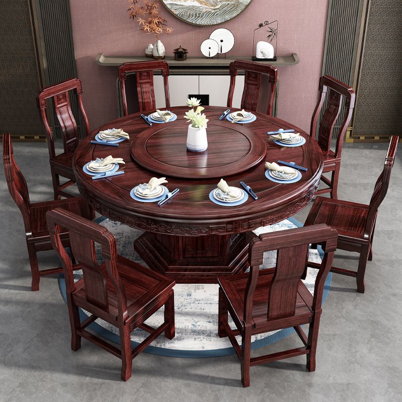 Solid Wood Dining Table Pedestal Round Dinner Table for Dining Room Clearhalo 'Dining Tables & Seating' 'Dining Tables' 'dining_table' 'furn' 'furn_dining_table' 'Furniture' 'Kitchen & Dining Furniture' 1200x1200_1274178b-b087-47a6-9517-dcfc0a0a7e9e