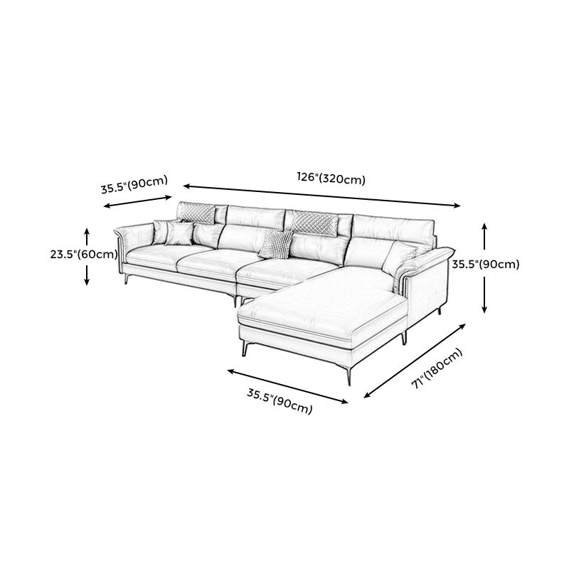 Couchage de canapé de dos de dos contemporain avec oreillers en gris