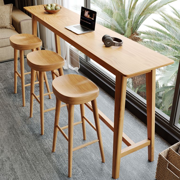 Rectangle Bar Pub Table Set 1/4 Pcs Solid Wood Bar Table and Backless Stools Clearhalo 'Bar Furniture' 'furn' 'furn_home_bar_bar_sets' 'Furniture' 'Home Bars & Bar Sets' 'home_bar_bar_sets' 'Kitchen & Dining Furniture' 1200x1200_1275795d-73d1-4c16-b5a1-a7e14a5f8cc4