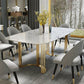 Glam Style Stone Table Dining Rectangle Table with Metal Legs for Home Use Clearhalo 'Dining Tables & Seating' 'Dining Tables' 'dining_table' 'furn' 'furn_dining_table' 'Furniture' 'Kitchen & Dining Furniture' 1200x1200_1275ae1c-ec20-4c14-98a4-0601248f7b6c