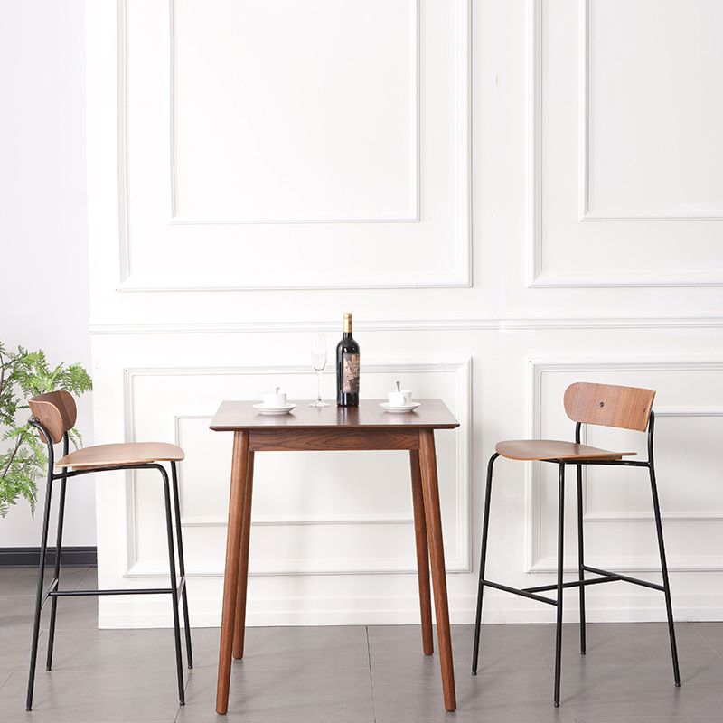 Black Metal Barstool Industrial Indoor Tall Stool with Wood Seat, 1 Piece Clearhalo 'Bar Furniture' 'Bar Stools' 'bar_stools' 'furn' 'furn_bar_stools' 'furniture_bar_stools' 'Kitchen & Dining Furniture' 'kitchen&dining_furn' 'kitchen' 'kitchen_furn' Furniture' 1200x1200_12763cf8-8c93-474a-a297-ef4a48806613
