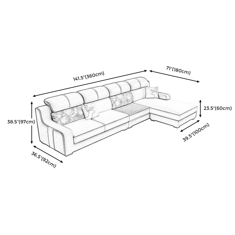 Contemporary Sloped Arm Sectional Removable Cushions Sofa and Chaise for Living Room Clearhalo 'furn' 'furn_sectionals' 'Furniture' 'furniture_sectionals' 'kitchen' 'kitchen_sectionals' 'Living Room Furniture' 'Sectionals' 1200x1200_127687a9-13e6-4858-b8d5-9de0714fcbd5