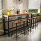 Rectangular Pine Wood Top Bar Table Industrial Bar Table with Black Trestle Base Clearhalo 'Bar Furniture' 'Bar Tables' 'bar_tables' 'furn' 'furn_bar_tables' 'Furniture' 'Kitchen & Dining Furniture' 1200x1200_1278457e-489c-4098-95c6-1c118ce373b2
