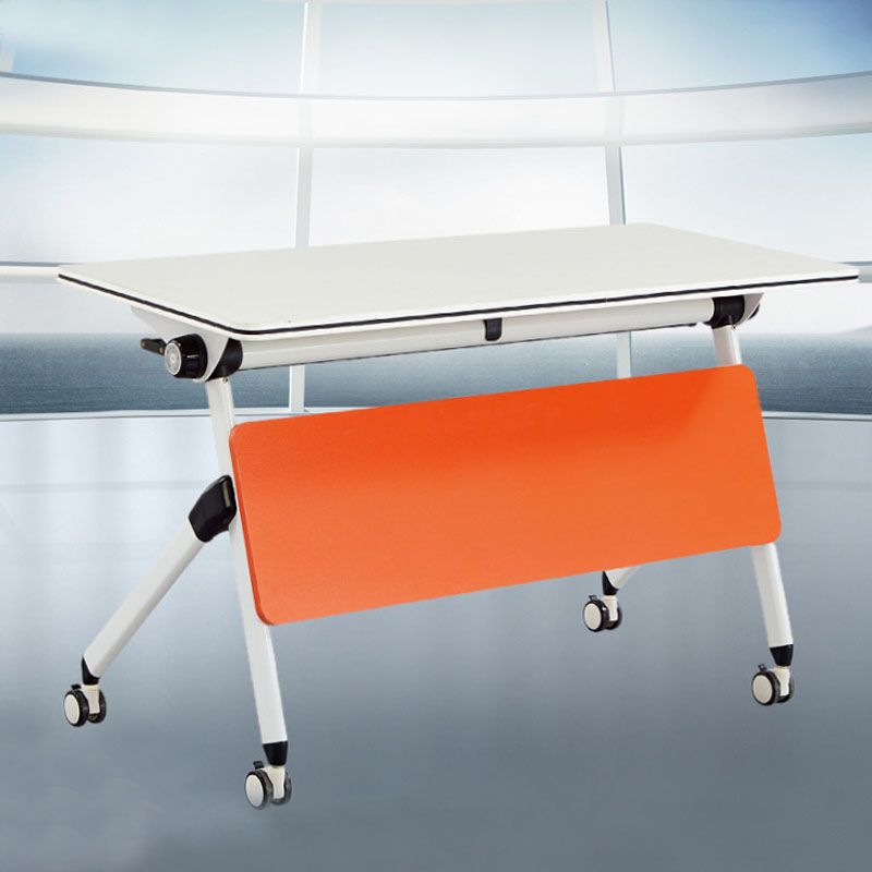 Bureau d'écriture blanc contemporain bureau rectangulaire avec roues lance-roues