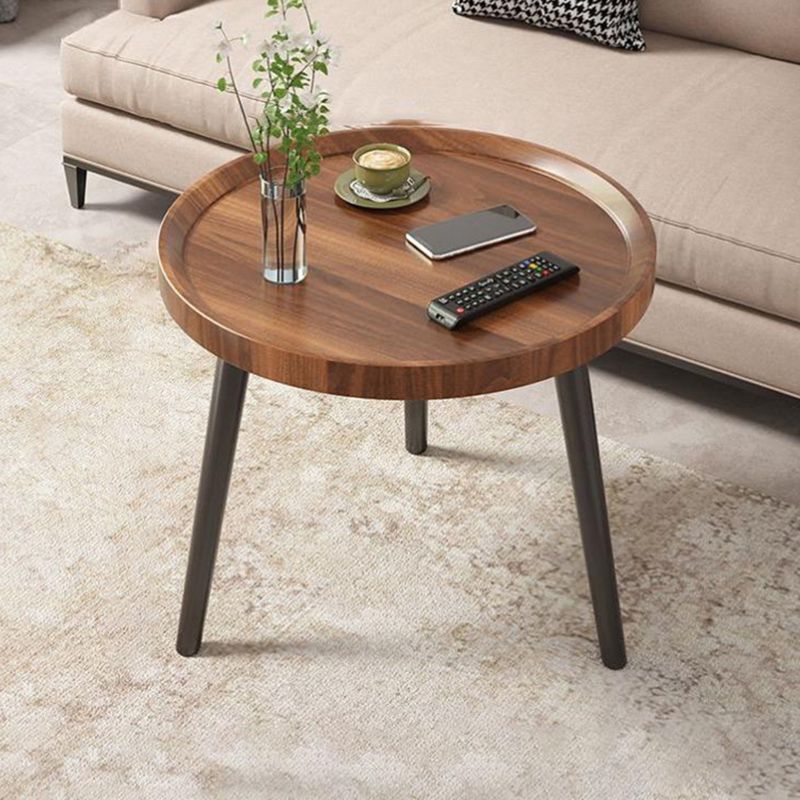 Minimalistische ronde houten zijde end tafel 3 benen Sofa hoektafel