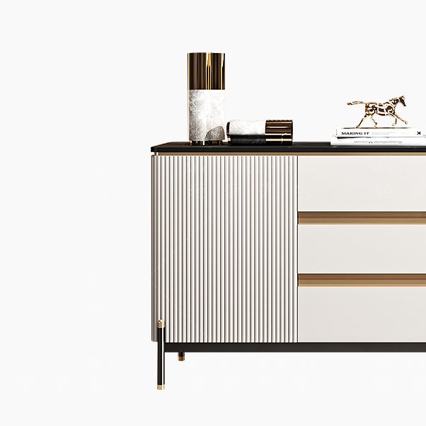 Sideboard da pranzo a 2 porte in stile glam con cassetti per soggiorno