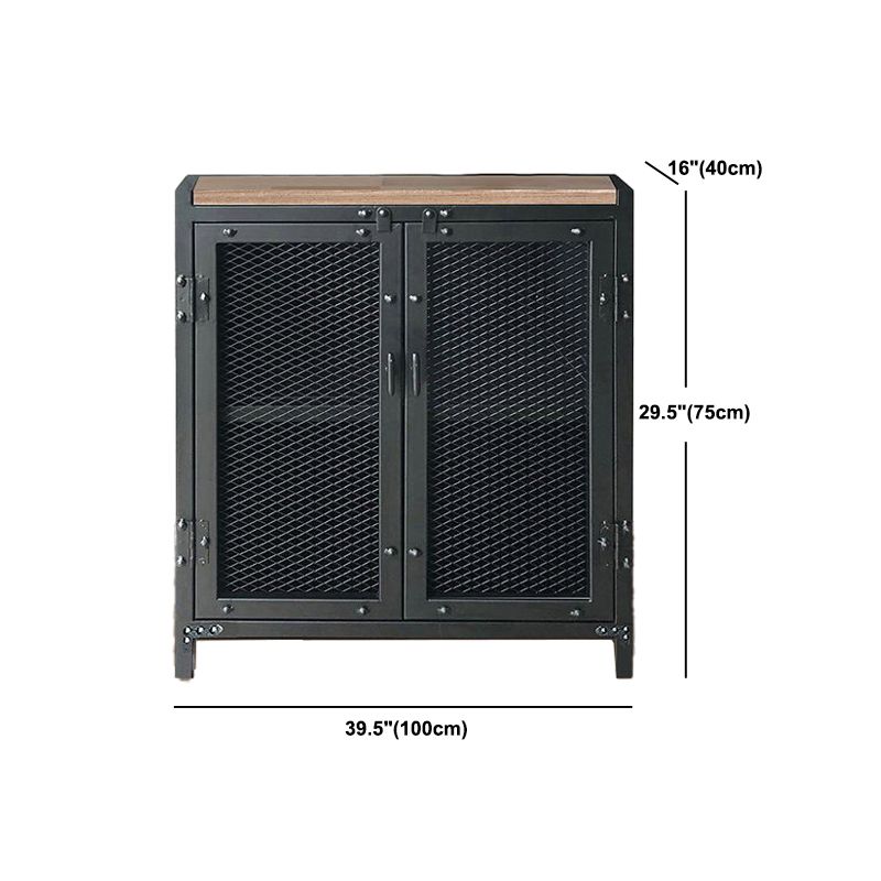 Black Industrial Accent Cabinet with Doors and Bar Pulls Storage Cabinet Clearhalo 'Cabinets & Chests' 'cabinets_chests' 'furn' 'furn_cabinets_chests' 'Furniture' 'Living Room Furniture' 1200x1200_127cdc97-dceb-4031-948e-b81e206dff79