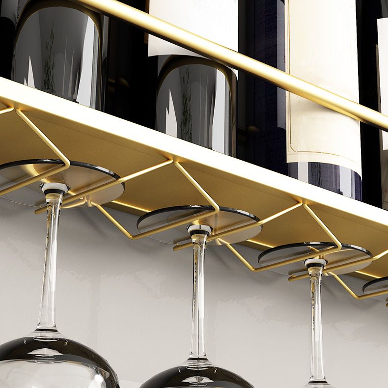 Bottiglia da vino a parete di ferro e portabancella di vetro moderno portamette rotonde