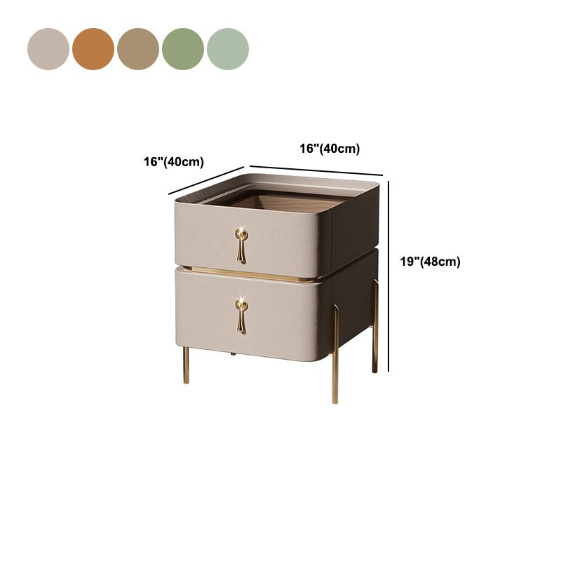 Leather Nightstand with 4 Legs Glam Night Table with Drawers Clearhalo 'Bedroom Furniture' 'furn' 'furn_night_stand' 'Furniture' 'night_stand' 'Nightstands' 1200x1200_127e6e7b-dca7-430a-9c98-8fb15214dcd5