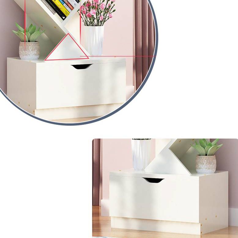 8.46"W Bookshelf Scandinavian Style Bookcase for Home Study Room with 1 Drawer