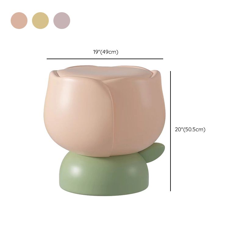 Resin Coffee or End Table in Flower Shape with 1 Legs Contemporary