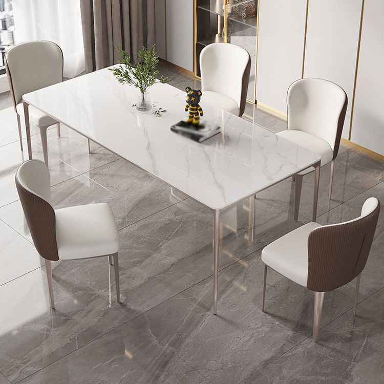 Nordic Sintered Stone Top Dining Set Rectangle 1/4/5/6 Pieces Dining Table with Chairs Clearhalo 'Dining Room Sets' 'Dining Tables & Seating' 'dining_room_set' 'furn' 'furn_dining_room_set' 'Furniture' 'furniture_dining_room_set' 'Kitchen & Dining Furniture' 1200x1200_127fc825-8ff7-4e5e-89e0-570a382d6bbc