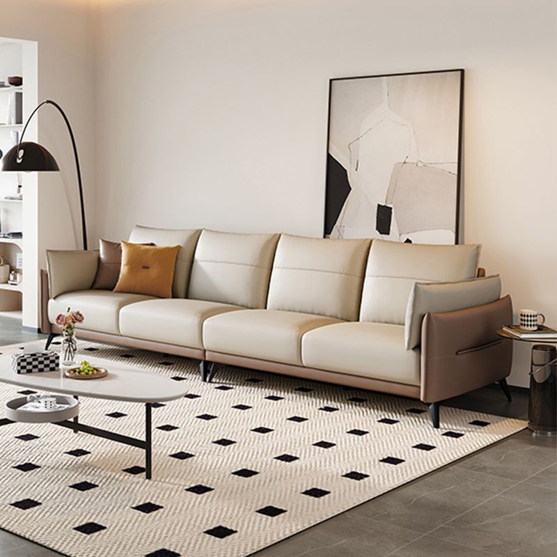 No Distressing Solid Color Scratch Resistant Leather Sofa for Living Room Clearhalo 'furn' 'furn_sofas' 'Furniture' 'Living Room Furniture' 'Sofa' 'sofas' 1200x1200_1281abf2-b264-4e49-9b60-85cb8dbc19c2