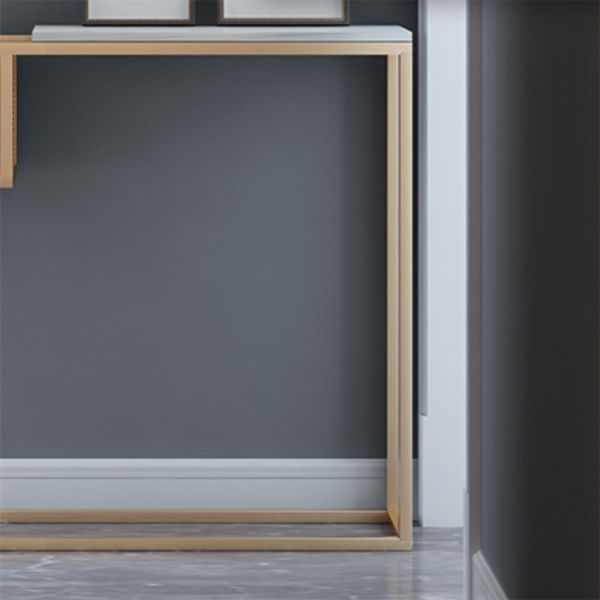 Glam Iron Console Accent Table Marble Console Sofa Table for Hall