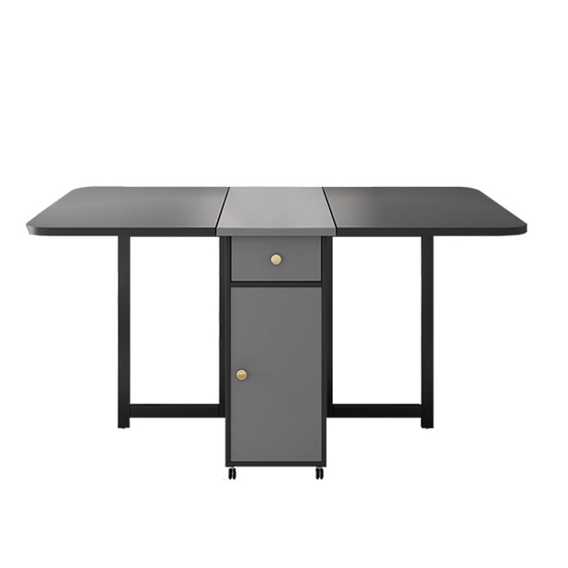 Rectangle Mid-Century Modern Dining Table Drop-Leaf Table with Ash Solid Wood Base,59"L x 29.1"H Clearhalo ' dining_table' 'Dining Tables & Seating' 'Dining Tables' 'furn' 'furn_dining_table' 'Furniture' 'furniture_dining_table' 'Kitchen & Dining Furniture' 'kitchen&dining_furn' 'kitchen' 'kitchen_dining_table' 1200x1200_12877189-8c45-410c-bbcb-9bfa1e8c0510