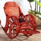 Wicker traditioneller Schaukelakzent -Stuhl Spindel Schaukelstuhl für Wohnzimmer
