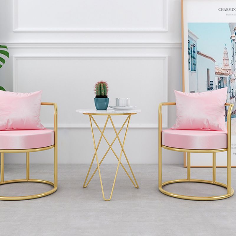 Sedie da pranzo a braccio di velluto glam sedia da pranzo in metallo per uso domestico