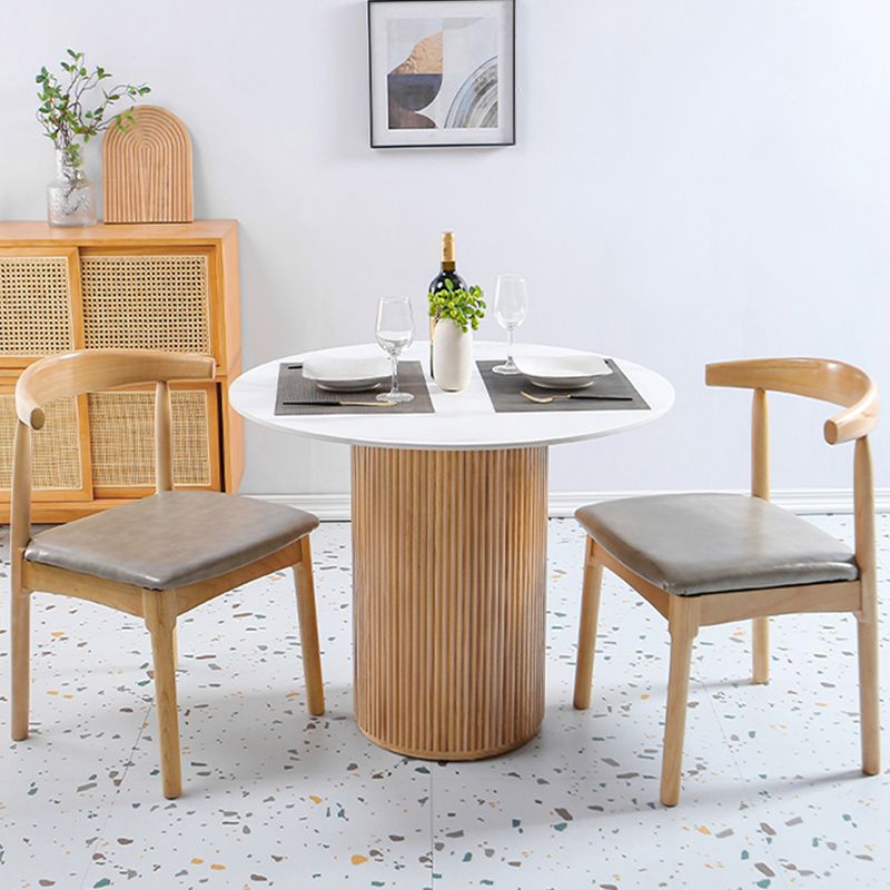 Modern Round Standard Height Dining Table Natural Base Pedestal Casual Dining Table Clearhalo 'Dining Tables & Seating' 'Dining Tables' 'dining_table' 'furn' 'furn_dining_table' 'Furniture' 'furniture_dining_table' 'Kitchen & Dining Furniture' 'kitchen' 'kitchen_dining_table' 1200x1200_128974fb-b807-4f47-8527-61e710f44a02