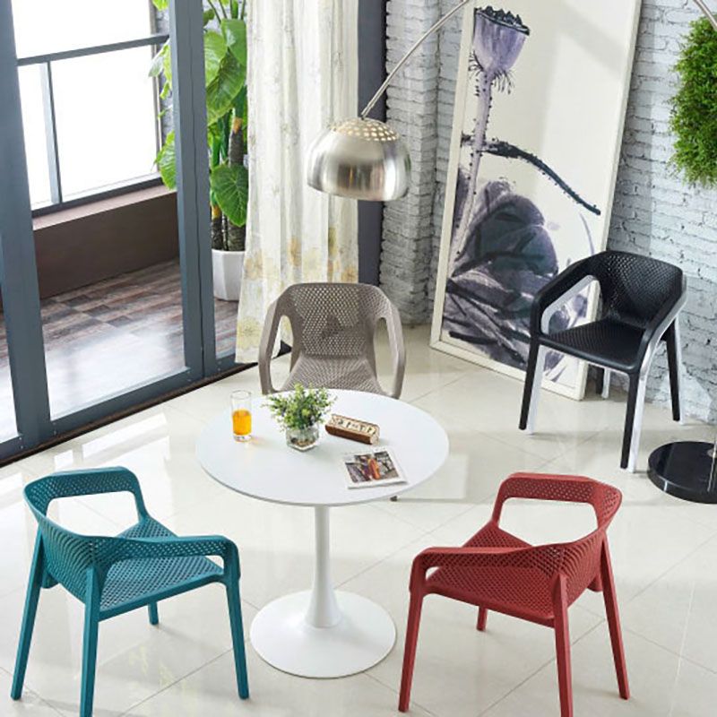Contemporary Stackable Chair Dining Kitchen Arm Chairs with Plastic Legs Clearhalo 'Dining Chairs' 'Dining Tables & Seating' 'dining_chair' 'furn' 'furn_dining_chair' 'Furniture' 'furniture_dining_chair' 'Kitchen & Dining Furniture' 1200x1200_1289bf3b-9069-4a2e-9f57-b7be1443ca7b