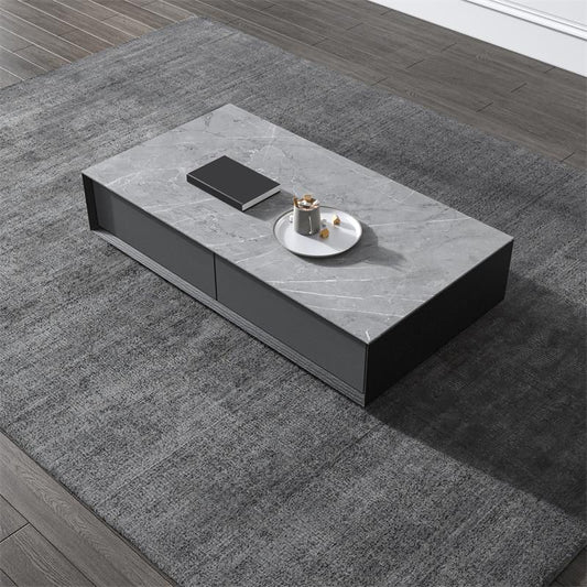 Modern Slate Block Coffee Table with Drawer Rectangular Cocktail Table Clearhalo 'Coffee & Accent Tables' 'Coffee Tables' 'coffee_tables' 'furn' 'furn_coffee_tables' 'Furniture' 'furniture_coffee_tables' 'Living Room Furniture' 1200x1200_128d5d46-6d45-4d94-9786-35bb5e13d26a