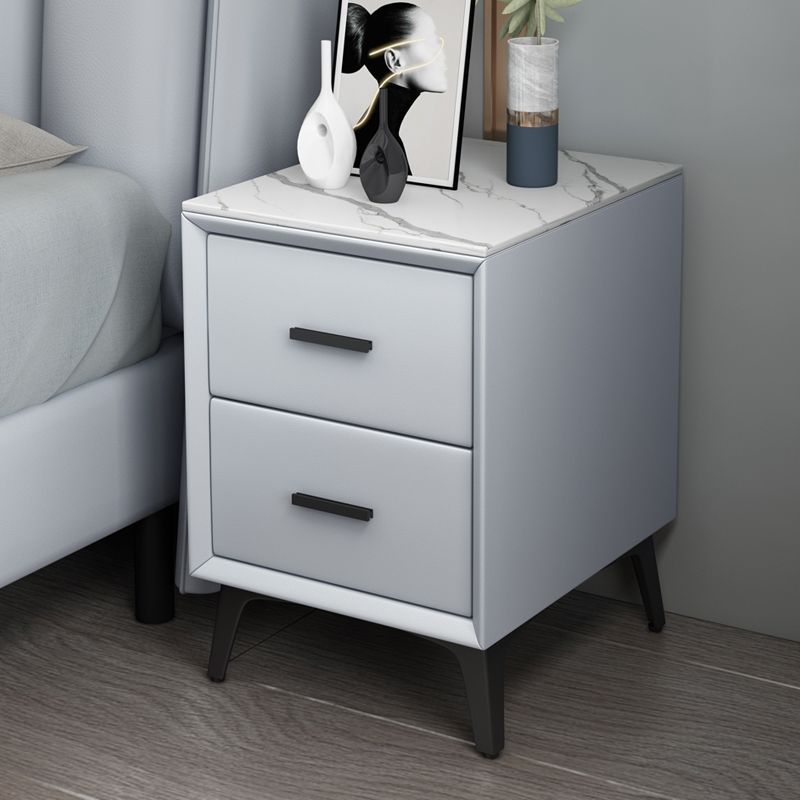 Modern Slate Top Night Table Bedroom 2 Drawers Night Stand with Legs Clearhalo 'Bedroom Furniture' 'furn' 'furn_night_stand' 'Furniture' 'night_stand' 'Nightstands' 1200x1200_128d6771-1548-466a-8c7f-098e9694e92b