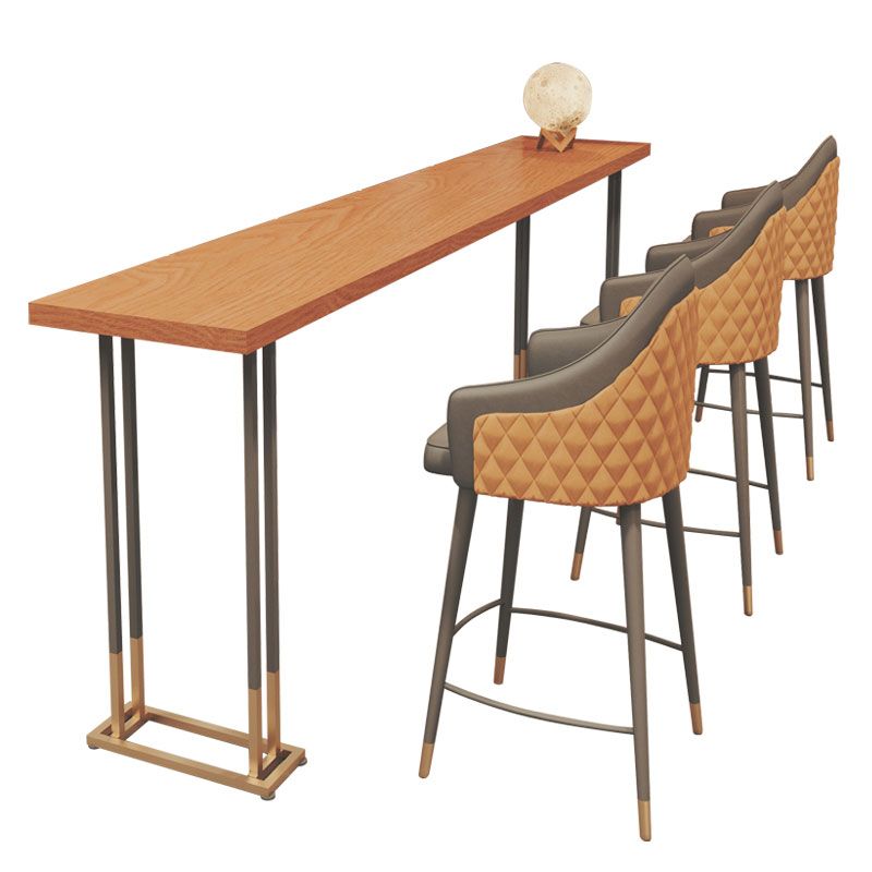 Glam Rectangle Bar Table Solid Wood Fixed Bar Dining Table for Indoor Clearhalo 'Bar Furniture' 'Bar Tables' 'bar_tables' 'furn' 'furn_bar_tables' 'Furniture' 'Kitchen & Dining Furniture' 1200x1200_128e0d8f-f92f-4b2d-b504-437601437442