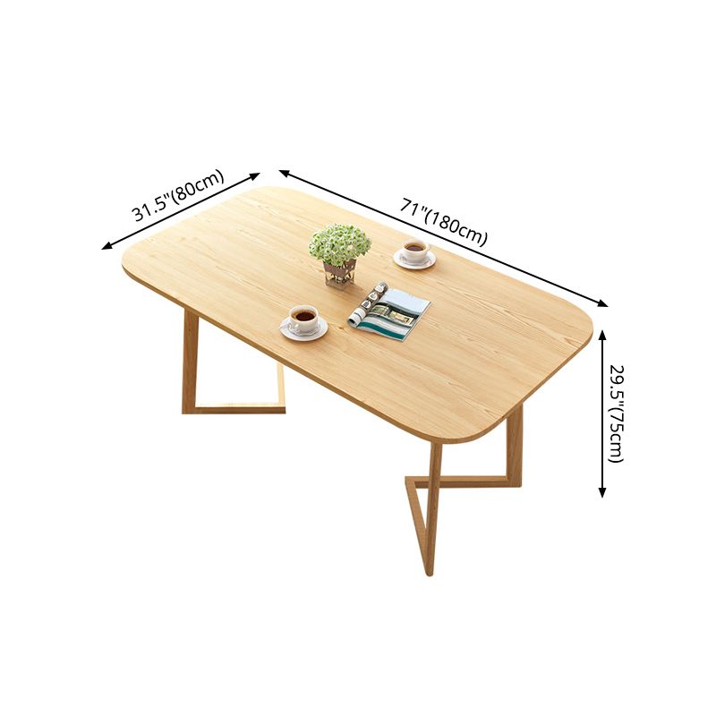 Rectangle Artificial Wood Table for Restaurant Modern Dining Table with Double Pedestal Clearhalo ' dining_table' 'Dining Tables & Seating' 'Dining Tables' 'furn' 'furn_dining_table' 'Furniture' 'furniture_dining_table' 'Kitchen & Dining Furniture' 'kitchen&dining_furn' 'kitchen' 'kitchen_dining_table' 1200x1200_128ecba2-02cc-4561-a95a-61b647c060b0